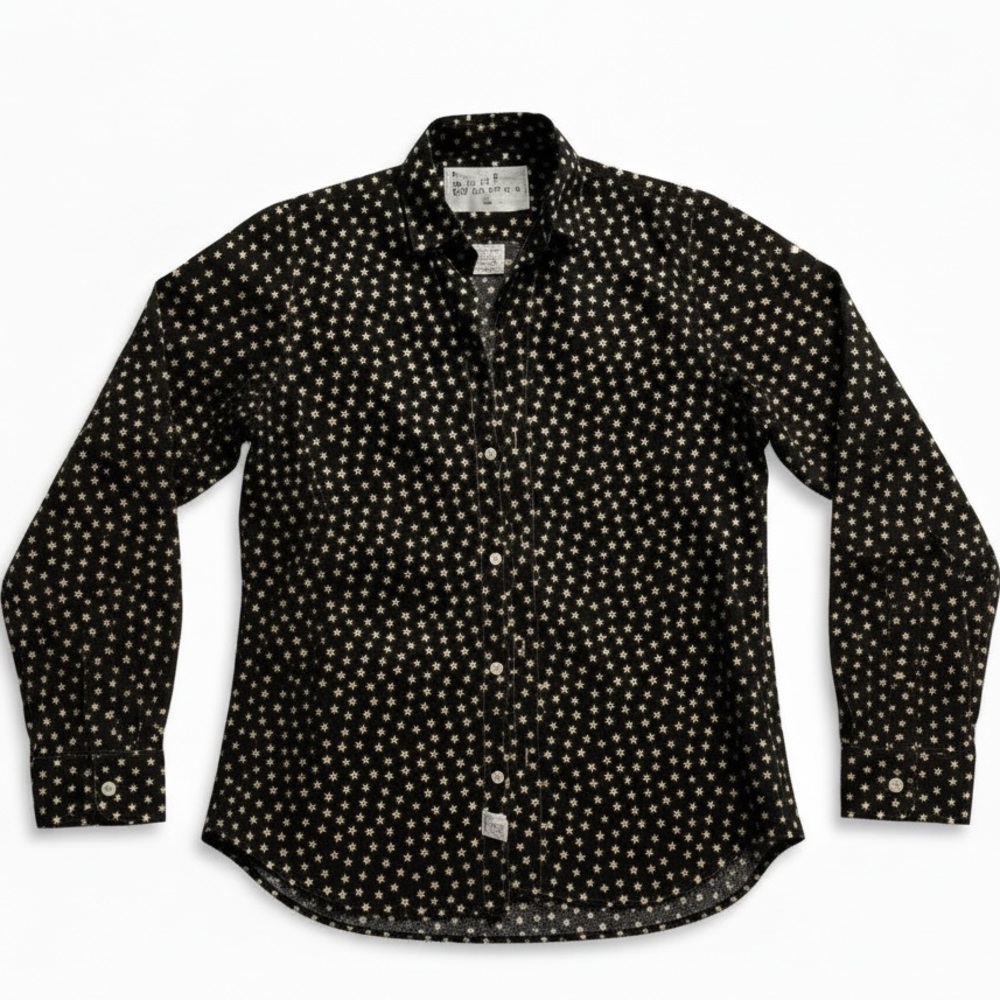 Frank & Eileen Black Star Pattern Button Up - image 1